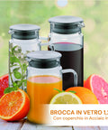 Caraffa in Vetro Borosilicato 1,2L – per Bevande Calde o Fredde