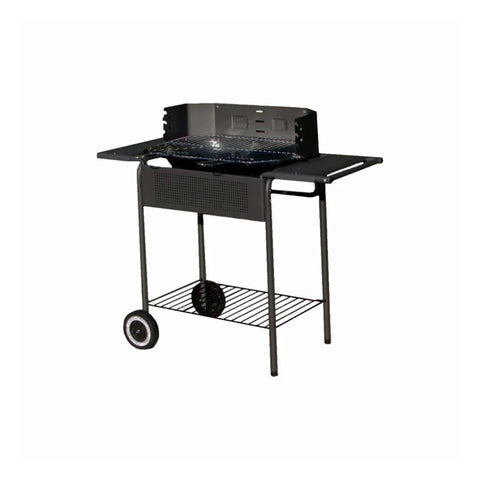 Barbecue Carbonella Struttura In Acciaio Con Due Ruote 90x45x82cm Antracite