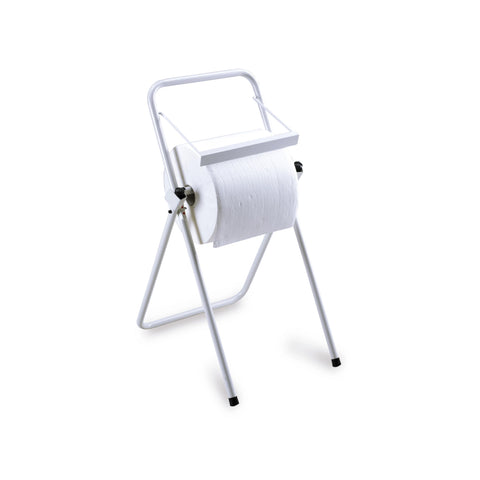 Portarotolo Da Pavimento In Acciaio Inox Con Taglierino 85x59x39cm Bianco