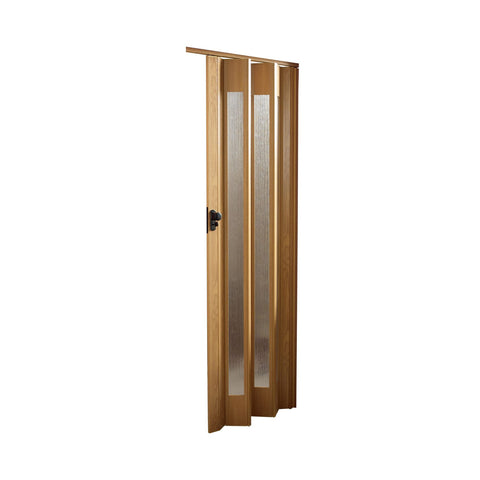 Porta A Soffietto In Pvc E Polistirene Con Inserti In Ps 85x215cm Noce