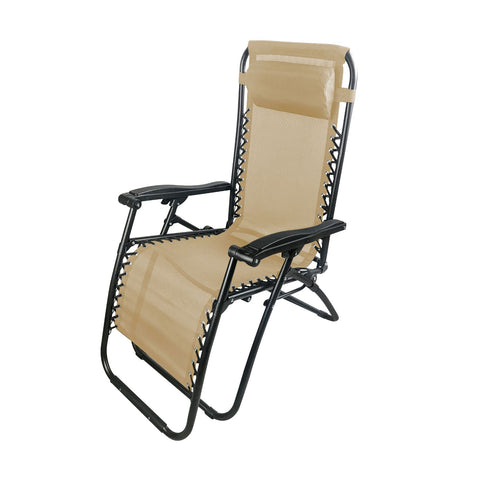 Sdraio Siesta Multiposizione Beige In Acciaio Nero Con Textilene