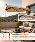 Ombrellone Parete Mezzaluna 2,7x2,3m in Alluminio e Poliestere
