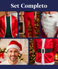 Costume di Babbo Natale Completo – Cappello, Barba, Giacca e Pantaloni