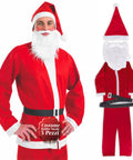 Costume di Babbo Natale Completo – Cappello, Barba, Giacca e Pantaloni