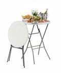 Tavolo Bianco Rotondo da Giardino o Cucina Ø80 e Ø120 cm Pieghevole E Resistente