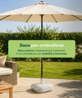 Base per Ombrellone da Giardino 20L in PP – Supporto Riempibile con Acqua o Sabbia – Per Pali ø22-32mm e Ombrelloni fino a 2,2m – Dimensioni 44x44x14cm – Facile Montaggio e Pulizia
