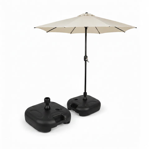 Base per Ombrellone da Giardino 20L in PP – Supporto Riempibile con Acqua o Sabbia – Per Pali ø22-32mm e Ombrelloni fino a 2,2m – Dimensioni 44x44x14cm – Facile Montaggio e Pulizia