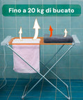 Stendibiancheria Riscaldato in Alluminio – 8 Barre e Design Pieghevole