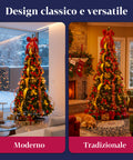 Albero di Natale 150 cm con Luci Calde – Richiudibile con Sistema Pop-up