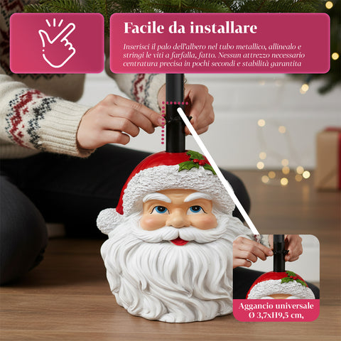 Supporto Albero di Natale Dipinto a Mano – Decorazione Unica e Divertente