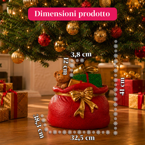 Dekoracyjna podstawa pod choinkę, 10 wzorów, z żelaza i magnezu, uniwersalne mocowanie, do drzewek o wysokości do 210 cm, 2 modele z oświetleniem LED