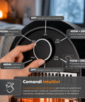 Stufa Elettrica Flare Oscillante con Tecnologia al Carbonio e Antiribaltamento