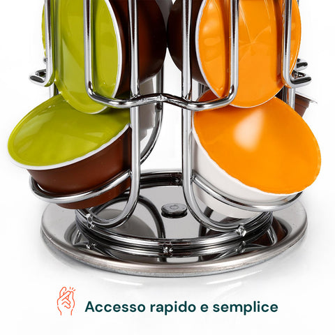 Espositore Capsule Caffè 32 Spazi Girevole Design Salvaspazio