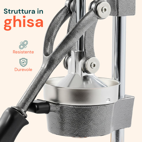 Spremiagrumi Manuale a Leva Professionale Struttura in Ghisa con Filtro
