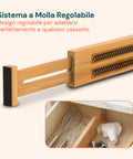 Separatori per Cassetti in Bamboo Regolabili con Molla - Set 4 Pezzi