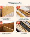 Separatori per Cassetti in Bamboo Regolabili con Molla - Set 4 Pezzi