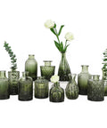 Set 12 Vasi Decorativi in Vetro con Forme e Misure Assortite per Fiori e Centrotavola