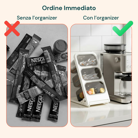 Organizer Salvaspazio Multiuso Richiudibile con 3 Contenitori Rimovibili