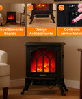 Camino Elettrico Decorativo 1500W con Termostato – Stufa Persefone