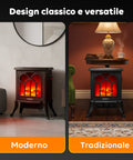 Camino Elettrico Decorativo 1500W con Termostato – Stufa Persefone