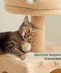 Tiragraffi per Gatti 92 cm con Cuccia, Scala e Giochi