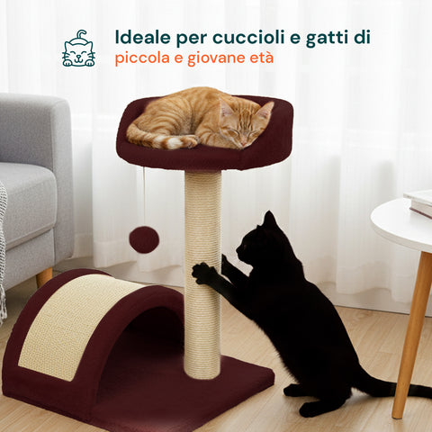 Tiragraffi per Gatti 50 cm con Arco in Sisal e Gioco Pendente