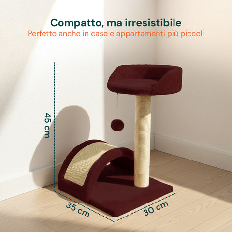 Drapak dla kota 50 cm z łukiem z sizalu i wiszącą zabawką