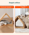 Tiragraffi per Gatti a Forma di Casa con Struttura in Legno