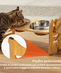 Doppia Ciotola Rialzate Regolabili 250ml per Cani e Gatti con 3 Altezze