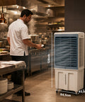 Raffrescatore Evaporativo Industriale Portatile 70 Litri 350W con Telecomando e Timer - Funzione Condizionatore Ventilatore 3 Velocità e Oscillazione