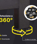 Set 4 Ruote Multidirezionali 360° con 5 Sfere Acciaio Portata 300 kg