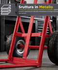 Carrello da Carico Professionale 250 kg in Acciaio - Nero con Ruote Pneumatiche Antiforo