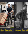 Carrello da Carico Professionale 250 kg in Acciaio - Nero con Ruote Pneumatiche Antiforo