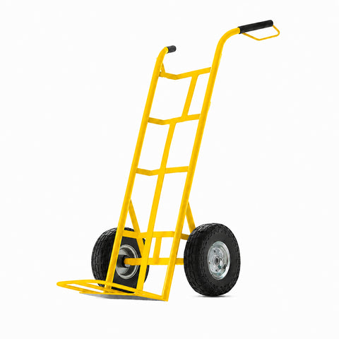 Carrello da Carico Professionale 250 kg in Acciaio - Nero con Ruote Pneumatiche Antiforo
