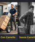 Carrello da Carico Professionale 250 kg in Acciaio - Nero con Ruote Pneumatiche Antiforo
