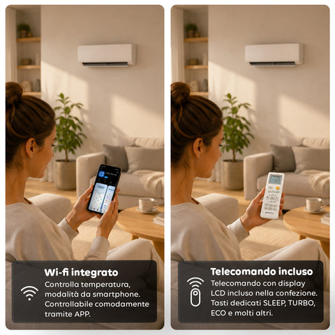 Klimatyzator monosplit Inverter 9000/12000/18000 BTU A++ z czynnikiem R32 i Wi-Fi