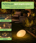 Lampada Solare da Giardino con Telecomando, Luci LED RGB+Bianco, 8 Ore, Batteria Li-ion, Picchetto e Pannello Solare Integrato
