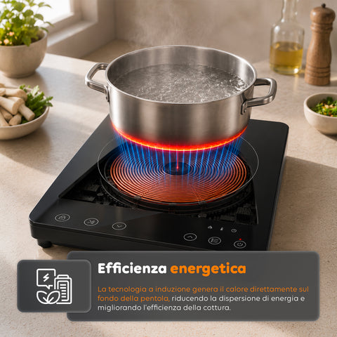 Fornello a Induzione Elettrico Monofuoco 2000W con Touch Control