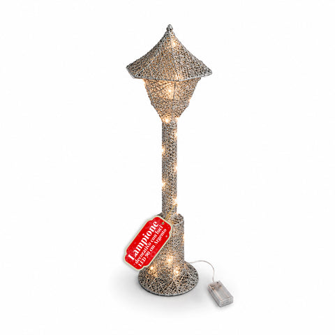 Dekoracyjna latarnia bożonarodzeniowa 90 cm z brokatem i światłami LED – 3 kolory