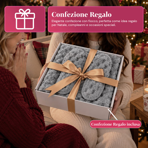 Set Coperta e Pantofole Soffici e Avvolgenti | Plaid Morbido 125x170 cm, Ciabatte Taglia Unica, 4 Colori