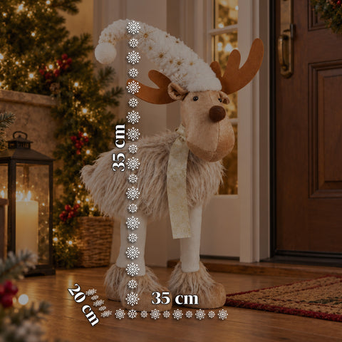 Renna Natalizia Grande 63 cm in Peluche Morbido – Decorazione Natale con Zampe Appesantite | 4 Colori