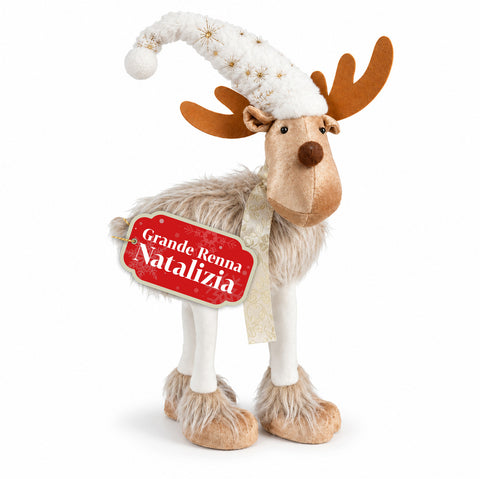 Renna Natalizia Grande 63 cm in Peluche Morbido – Decorazione Natale con Zampe Appesantite | 4 Colori