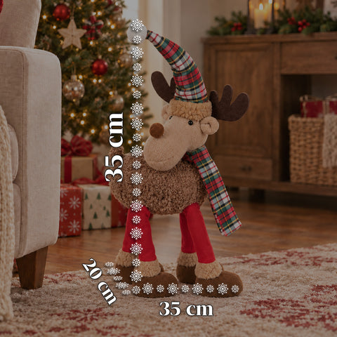 Renna Natalizia Grande 63 cm in Peluche Morbido – Decorazione Natale con Zampe Appesantite | 4 Colori