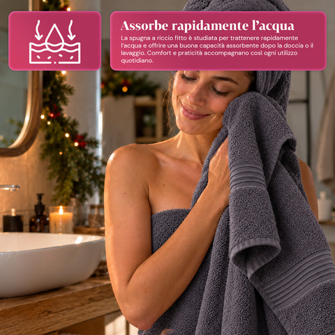 Zestaw 3 ręczników ze 100% bawełny – komplet łazienkowy z ręcznikiem kąpielowym 90x140, ręcznikiem 60x100 i ręcznikiem do rąk 40x60 cm, miękkie i chłonne, 6 kolorów