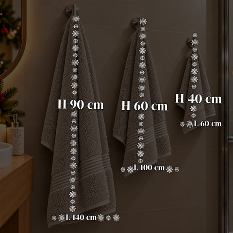 Zestaw 3 ręczników ze 100% bawełny – komplet łazienkowy z ręcznikiem kąpielowym 90x140, ręcznikiem 60x100 i ręcznikiem do rąk 40x60 cm, miękkie i chłonne, 6 kolorów