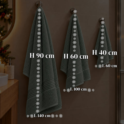 Zestaw 3 ręczników ze 100% bawełny – komplet łazienkowy z ręcznikiem kąpielowym 90x140, ręcznikiem 60x100 i ręcznikiem do rąk 40x60 cm, miękkie i chłonne, 6 kolorów