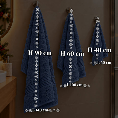 Zestaw 3 ręczników ze 100% bawełny – komplet łazienkowy z ręcznikiem kąpielowym 90x140, ręcznikiem 60x100 i ręcznikiem do rąk 40x60 cm, miękkie i chłonne, 6 kolorów