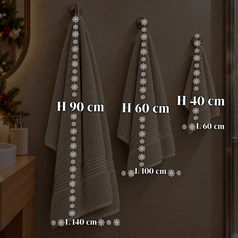 Zestaw 3 ręczników ze 100% bawełny – komplet łazienkowy z ręcznikiem kąpielowym 90x140, ręcznikiem 60x100 i ręcznikiem do rąk 40x60 cm, miękkie i chłonne, 6 kolorów