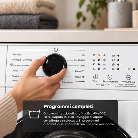 Pralka ładowana od frontu 6 kg, klasa A, 1200 obr./min, Slim 41 cm, pranie parowe, bęben o strukturze plastra miodu, zabezpieczenie przed dziećmi, biała lub szara