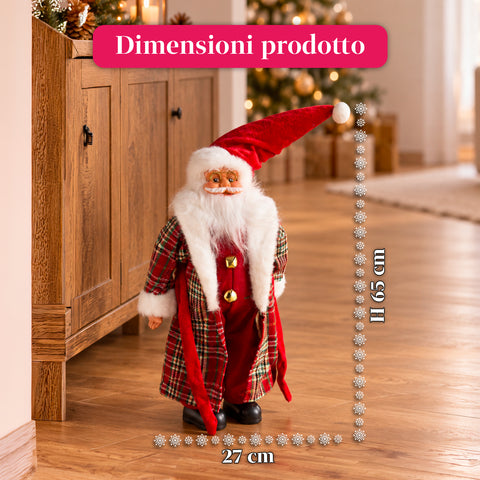 Święty Mikołaj ze światłami i muzyką, dekoracyjna figurka bożonarodzeniowa 65-95-120 cm, podświetlana ozdoba na baterie – Blind Box